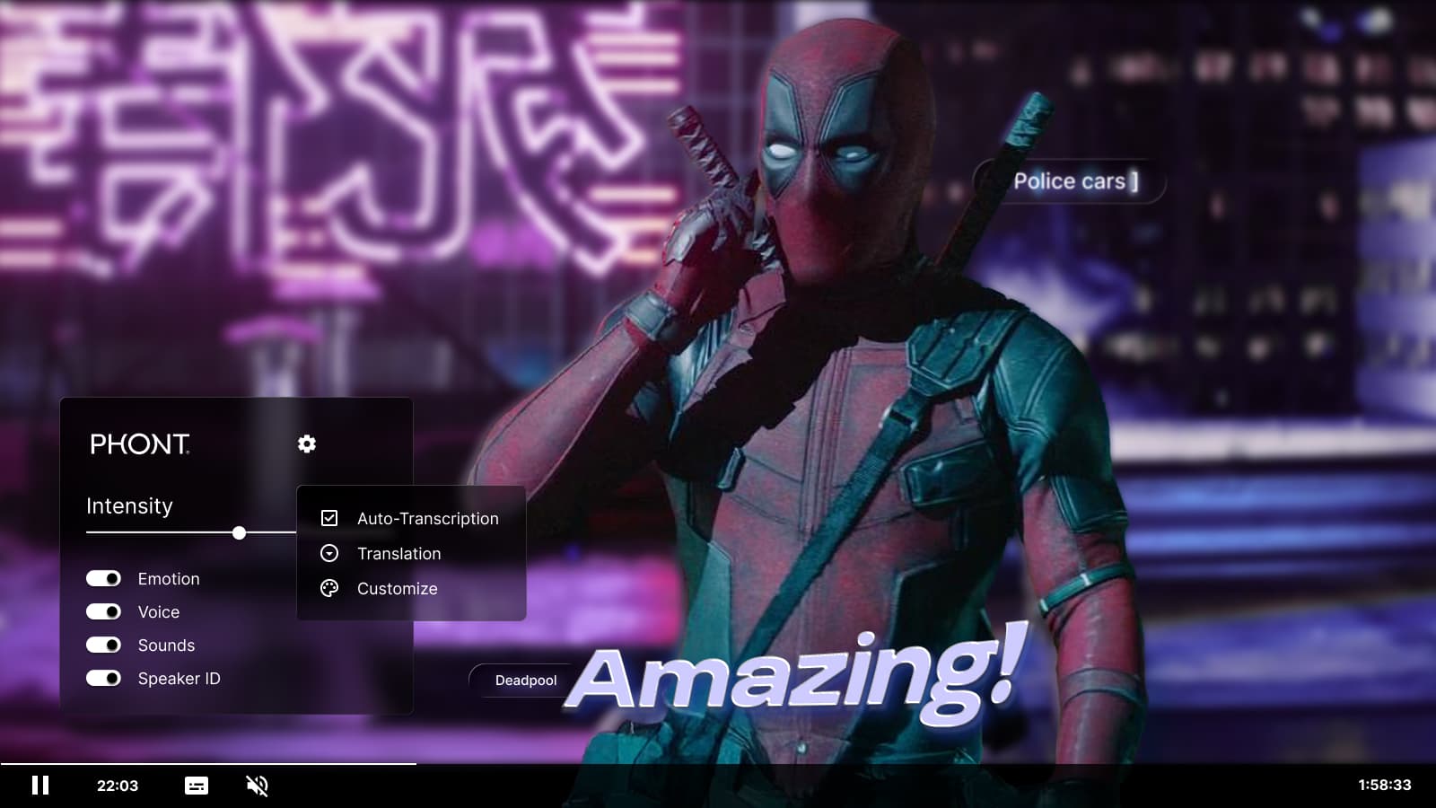 PHONT emotional subtitles enabled